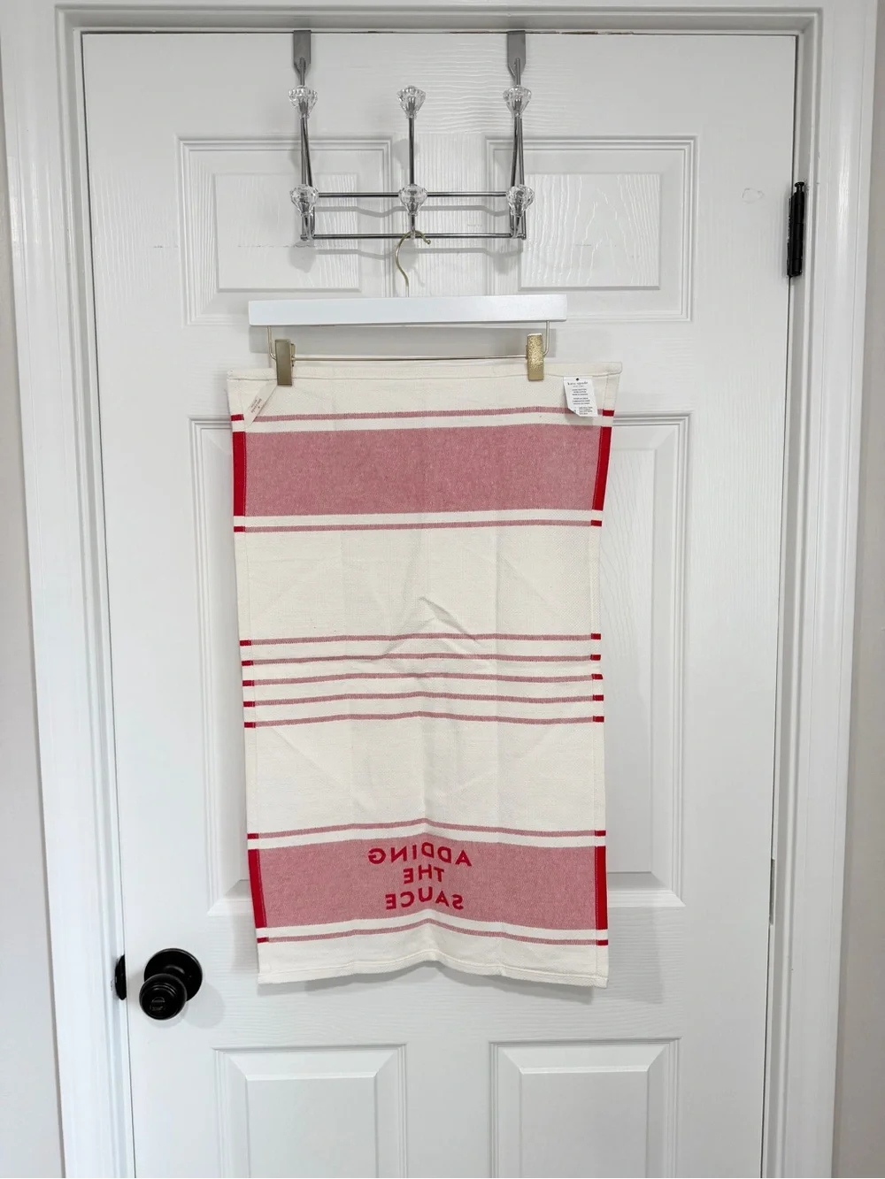 Kate Spade New York Adding the Sauce Red Stripe Cotton Kitchen Hand Towel